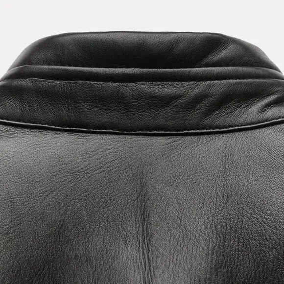 ZW COLLECTION ZIPPERED GENUINE LEATHER JACKET - Picture 4 of 16